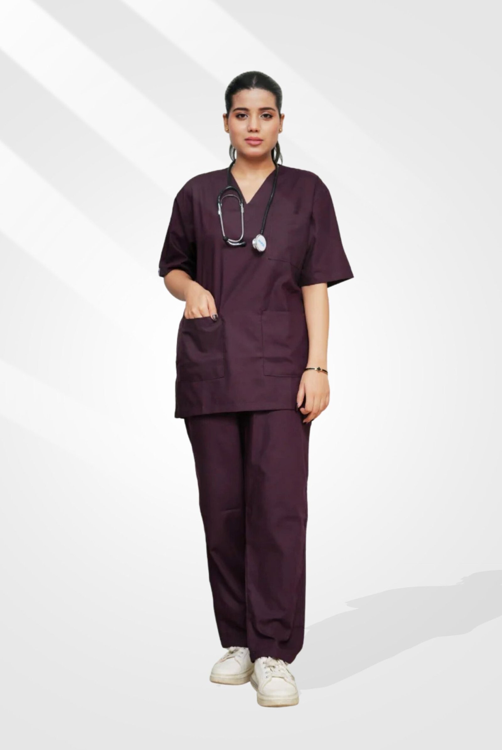 Classic Wine Scrub for Women by MK Scrub Top tax