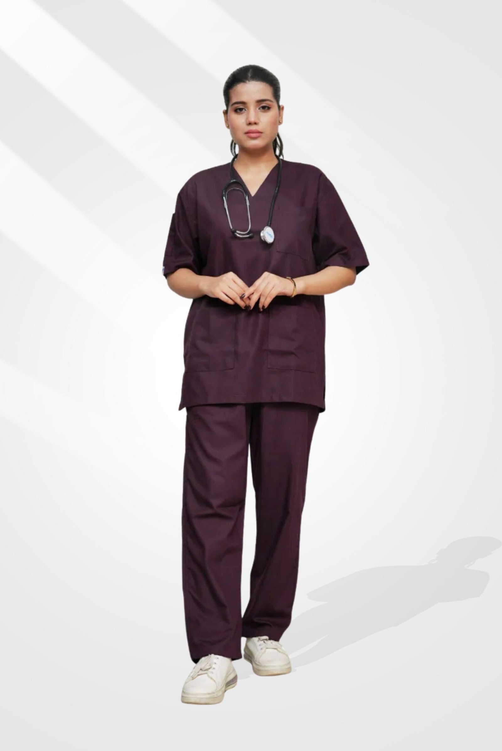 Classic Wine Scrub for Women by MK Scrub Top tax - Image 2