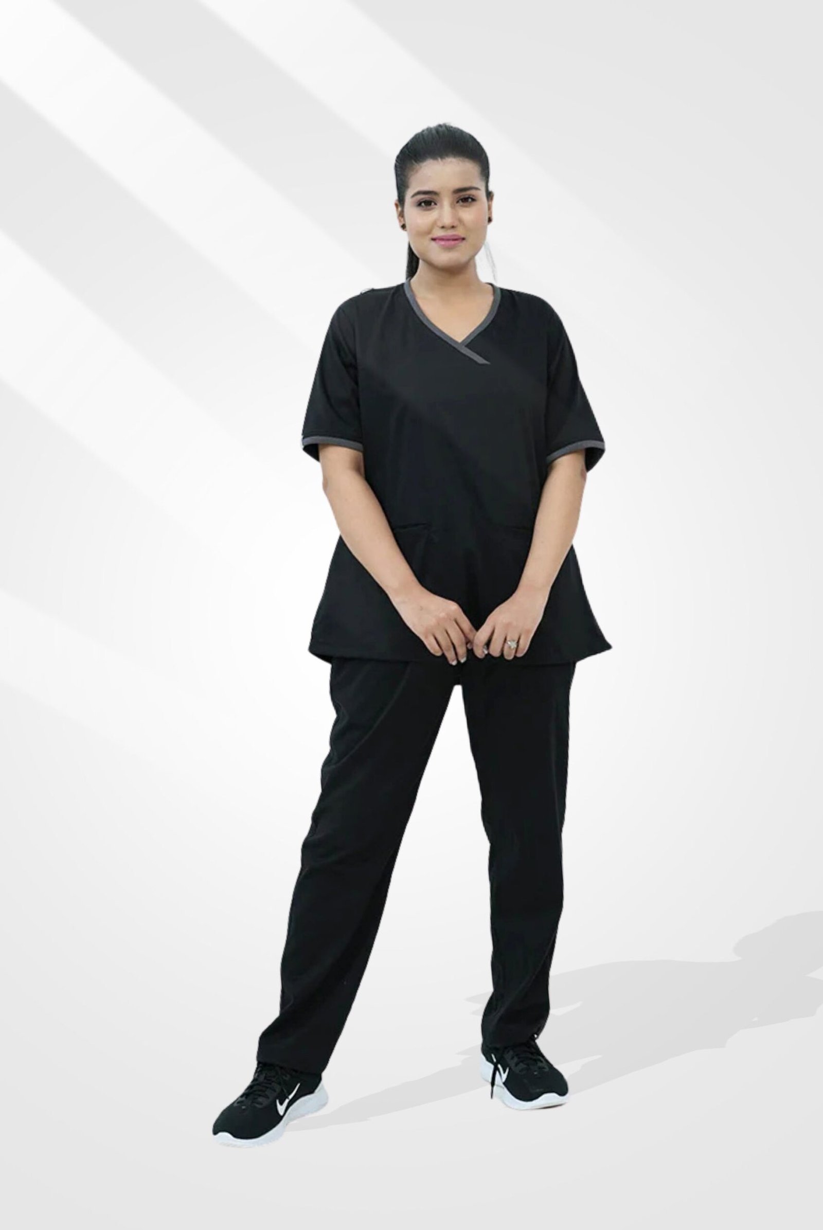 Elite Notch Black Scrub Suit by Mk Scrub Top tax Apparels - Image 2